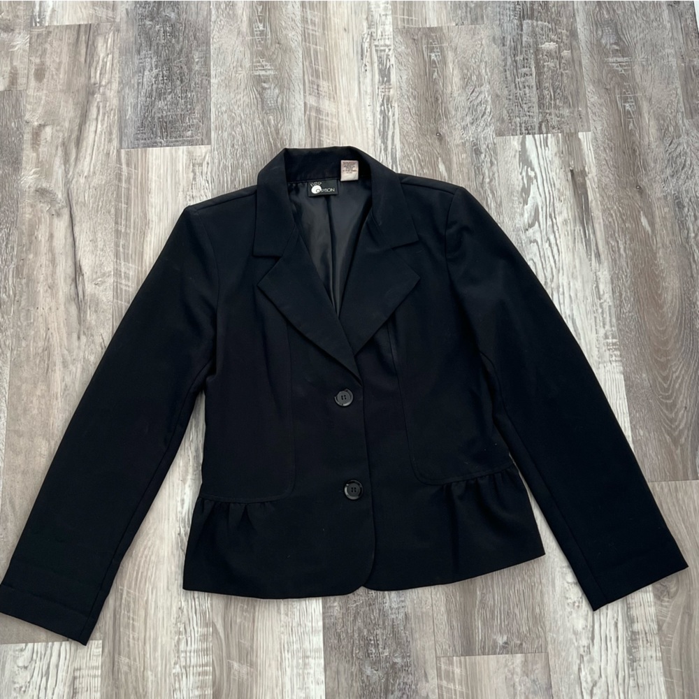 First Option Black Blazer Jacket Size 6